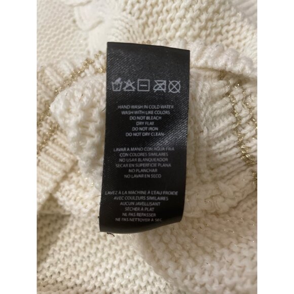 Bebe Cream Cable Knit Cropped Sweater S Urban Babydoll Cozy - Picture 4 of 5